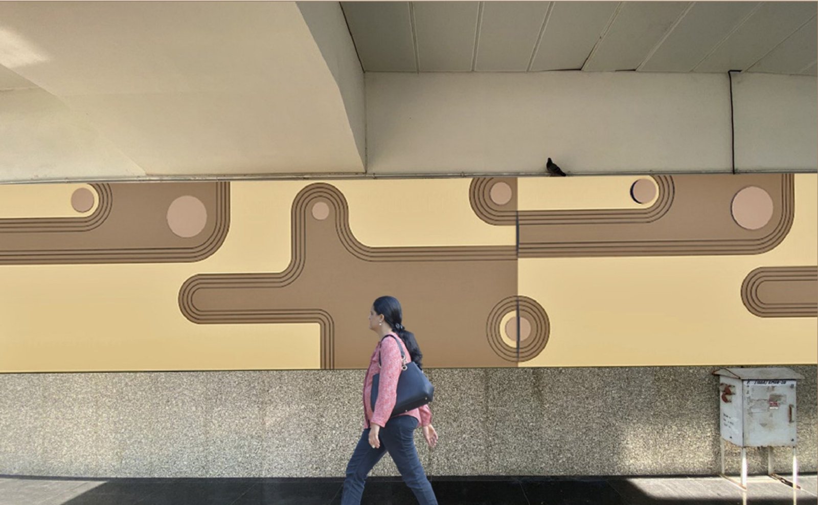 Circumflex metro identity wall